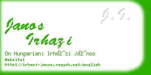 janos irhazi business card